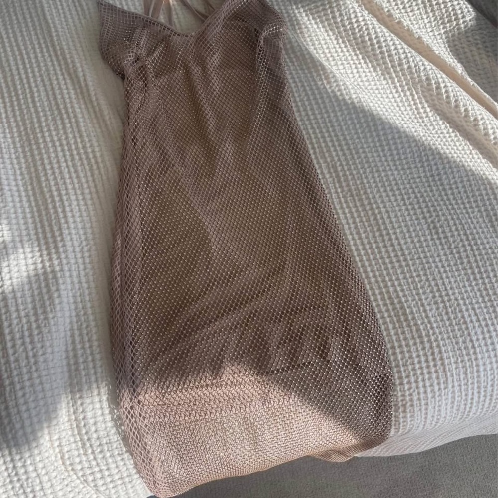 Windsor Beige Mesh Midi Dress